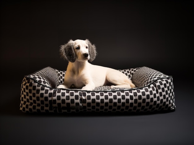 Maquette de lit confortable pour animaux de compagnie pour la maison et les animaleries générée par l'IA