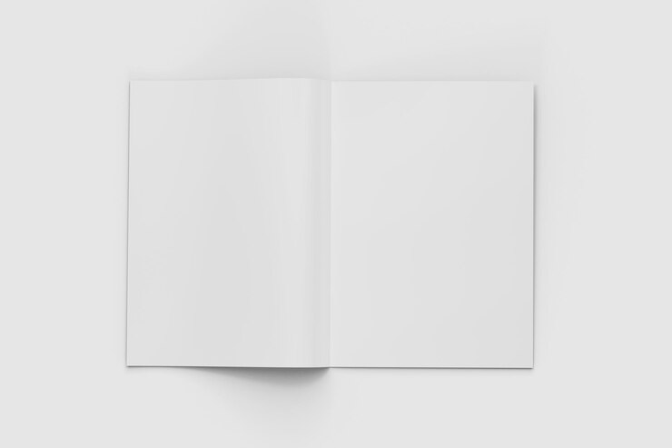 Photo maquette de magazine blanc sur un album de table en béton ou une brochure rendu 3d