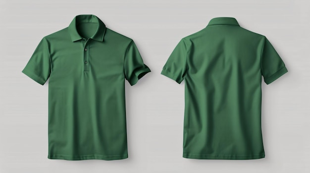 Photo une maquette de maillot de polo vert moderne et à la mode idéale pour présenter vos propres conceptions ou marques cette maquette blanche avant et arrière fournit une toile propre pour afficher vos créations