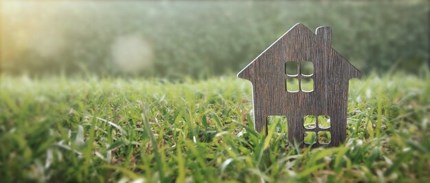 Maquette de maison miniature individuelle. concept d'investissement immobilier immobilier