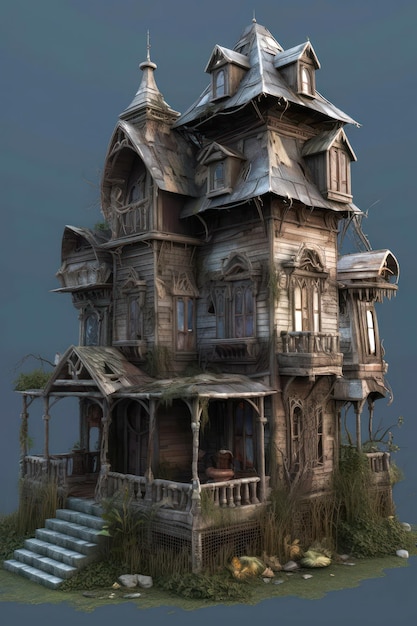 Maquette d'une maison de la terreur pour Halloween