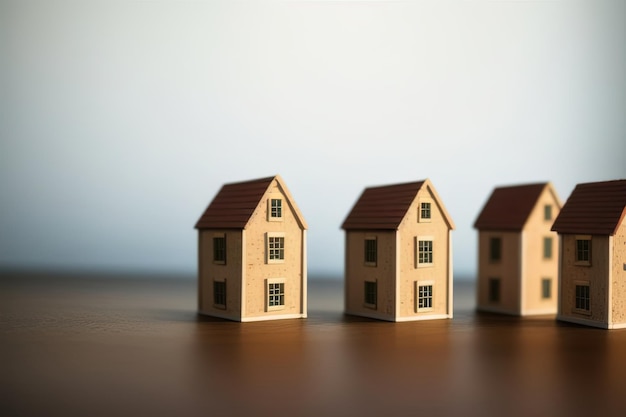 Maquette de maisons miniatures en bois Generative AI