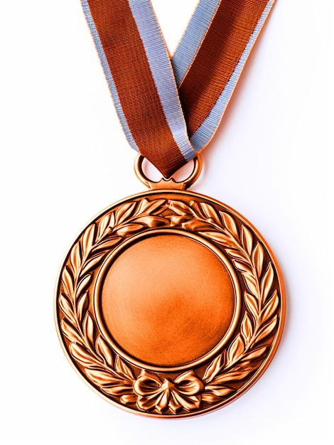 Photo maquette de médaille d'or sur fond blanc isolé
