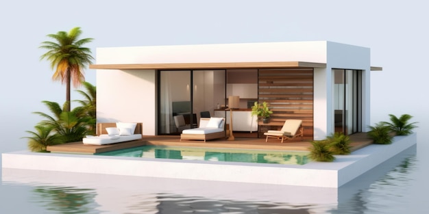 maquette mini villa moderne avec piscine