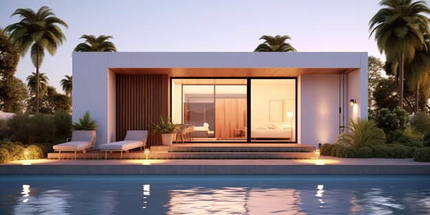maquette mini villa moderne avec piscine