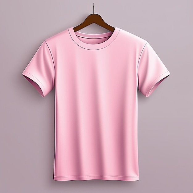 Une maquette de mode en t-shirt rose en blanc