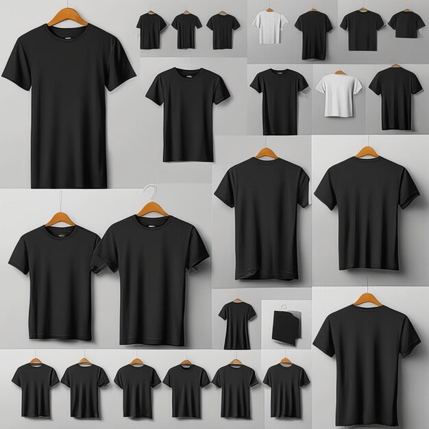 Maquette de mode tshirt noir vierge