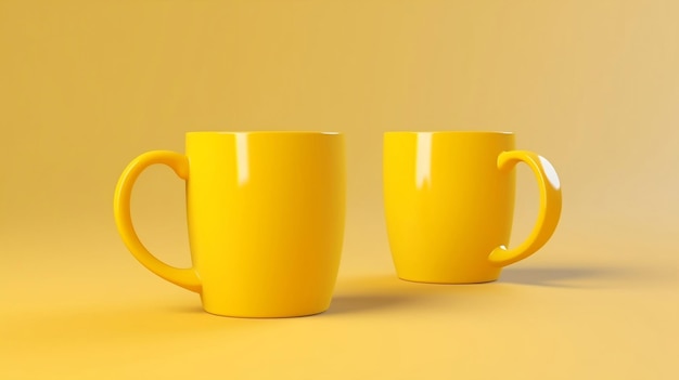 Une maquette de mug jaune