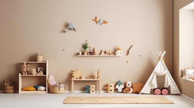 maquette de mur dans la chambre des enfants