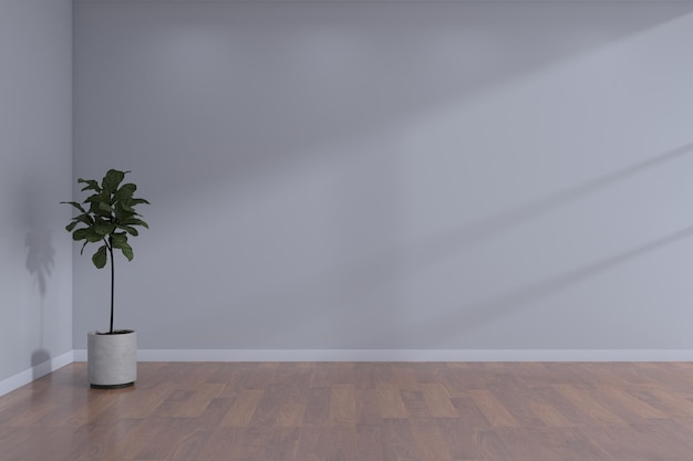 Maquette de mur de salle vide avec rendu 3d de lumière de fenêtre