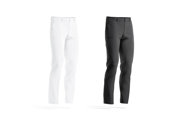 Photo maquette de pantalon homme noir et blanc maquette de pantalon ou de survêtement pour homme en tissu culotte en coton