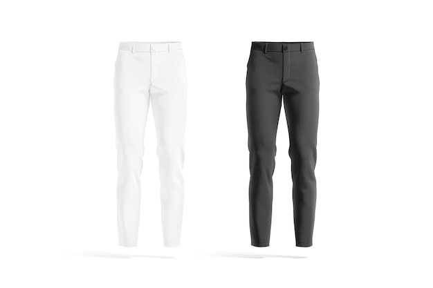 Maquette de pantalon homme noir et blanc Pantalon de survêtement ou pantalon de base textile maquette Pantalon en denim pour homme