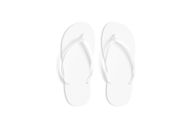 Maquette de pantoufles de plage blanches Flipflops chaussures pour piscine ou douche spa maquette en caoutchouc