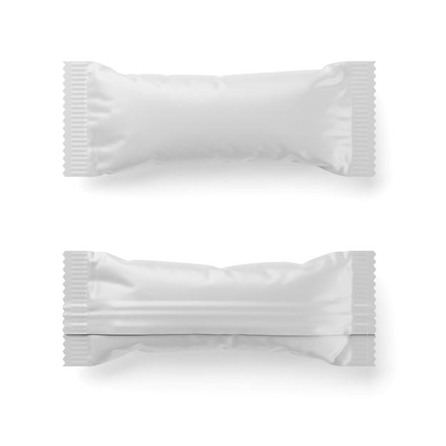 Photo maquette de paquet propre de barre de chocolat isolée sur le rendu 3d blanc