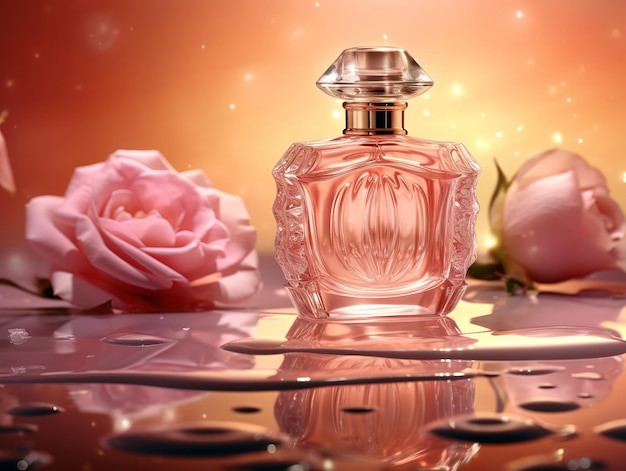 Maquette de parfum de rose