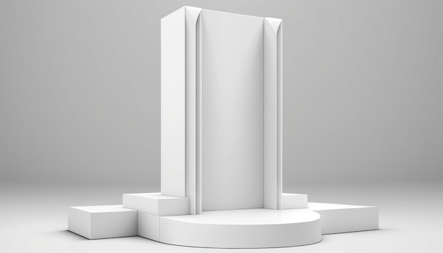 Maquette de podium isolée sur fond Generative Ai