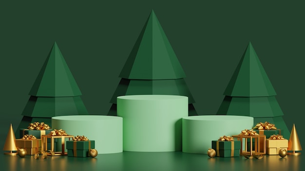 Maquette de podium pour la présentation du produit concept minimal abstrait Noël et nouvel an