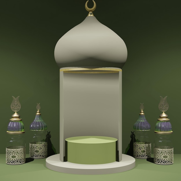 Maquette de podium pour les produits de design oriental