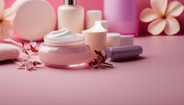Maquette de présentation d'affichage de bouteille cosmétique de lotion crème Emballage de produit de bouteille cosmétique