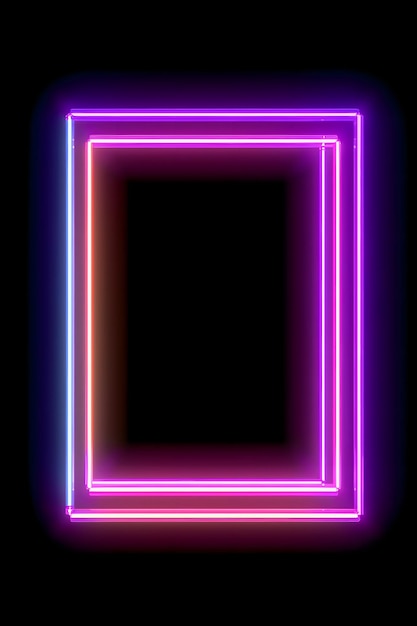 Maquette de publication de médias sociaux Neon Cyber Frame avec rectangle cristallin et superposition de streamer