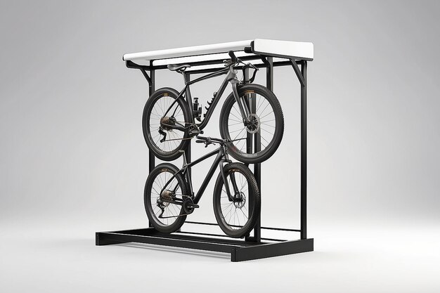 Une maquette de rack de stockage de vélo