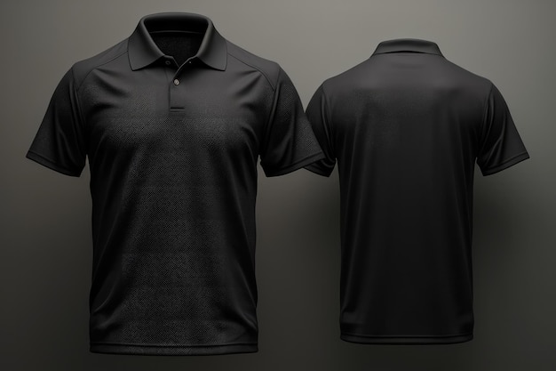 Photo une maquette réaliste d'une chemise polo noire masculine