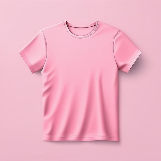 Une maquette de robe de mode T-shirt rose en blanc