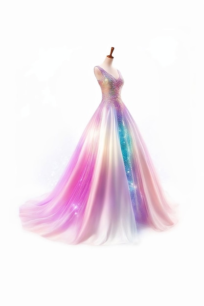 Maquette robe princesse belles étincelles flottantes