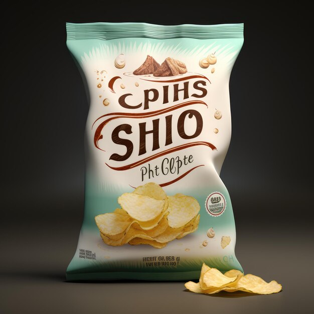 Photo une maquette d'un sac de chips photo gratuite à l'arrière-plan hd