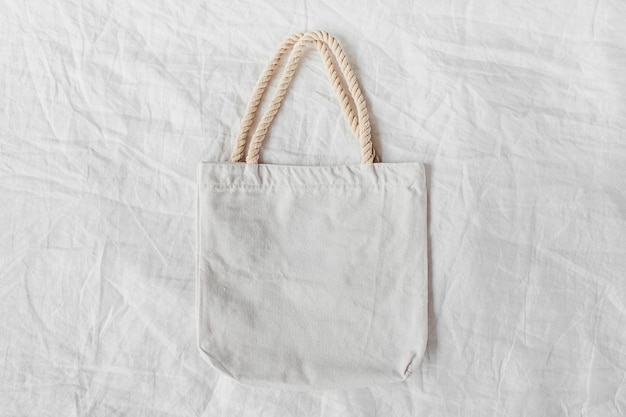Maquette de sac écologique blanc. Sac à provisions vierge avec espace de copie