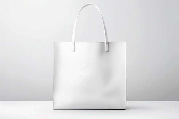 Maquette de sac fourre-tout blanc avec papier blanc dans le style de S