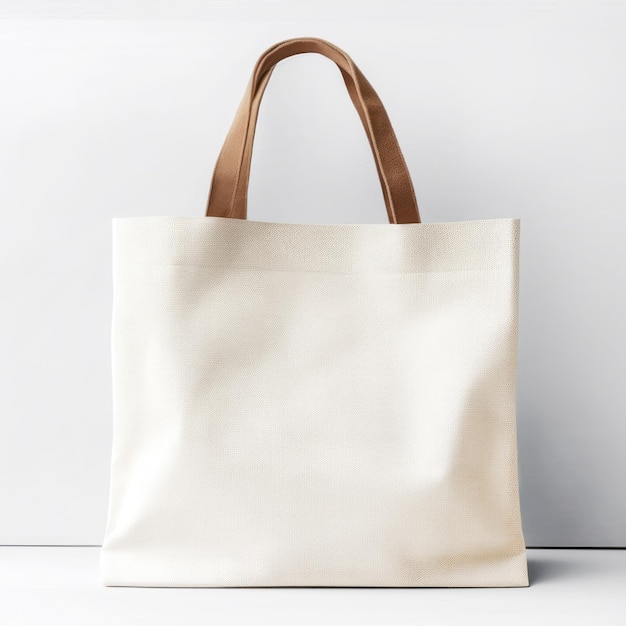 Maquette de sac fourre-tout en toile blanche pour le design