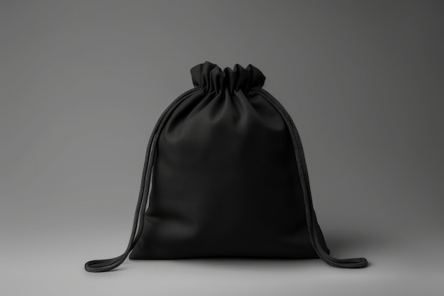 Maquette d'un sac en tissu noir pour bijoux et bijoux fantaisie sur dentelle