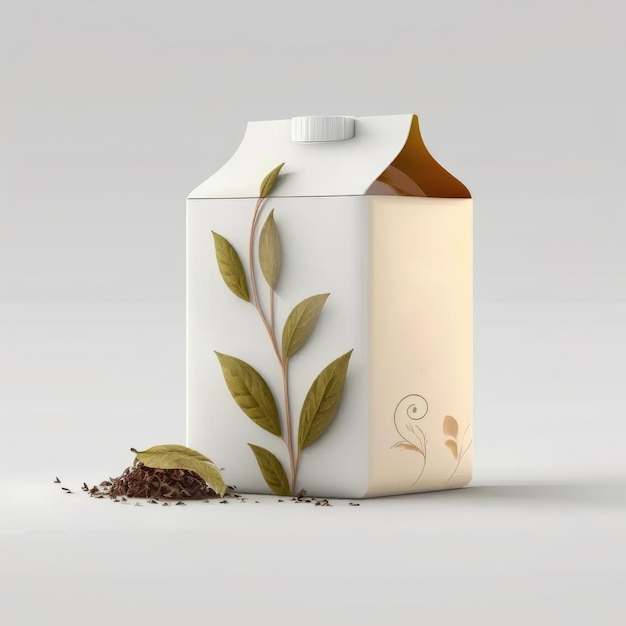 Une maquette de sachet de thé en papier blanc. maquette de sachet de café ou de thé. emballage écologique. emballages alimentaires. ai généré