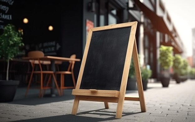 Une maquette de signe de menu de restaurant vide