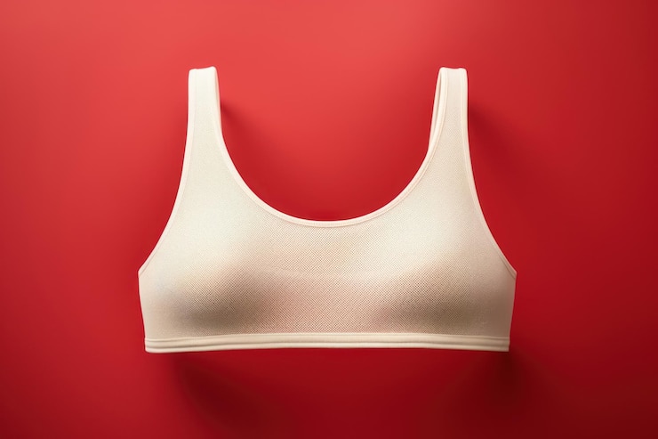 Photo maquette de soutien-gorge de sport sous-vêtement rouge soutien-gorges