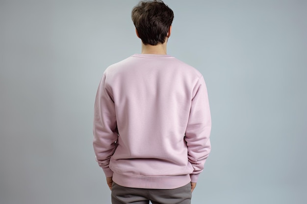 Maquette de sweat-shirt rose uni pour garde-robe polyvalente pour un usage quotidien