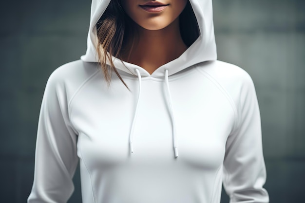 Maquette de sweat-shirt de sport blanc avec capuche