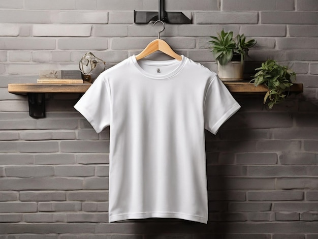 maquette de t-shirt blanc sur le cintre