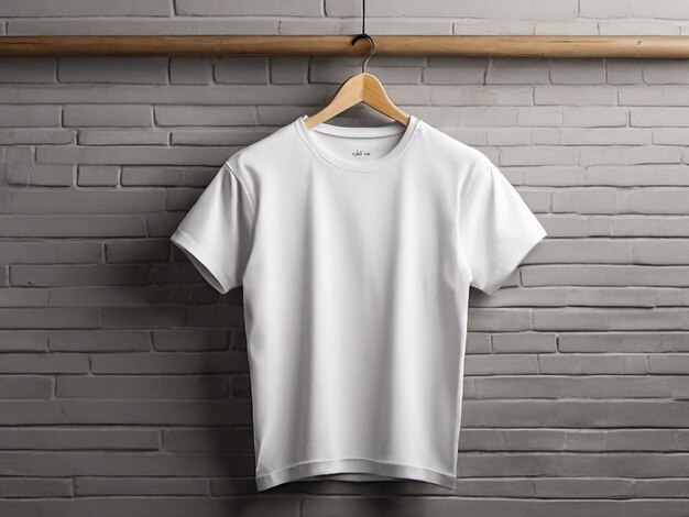 maquette de t-shirt blanc sur le cintre