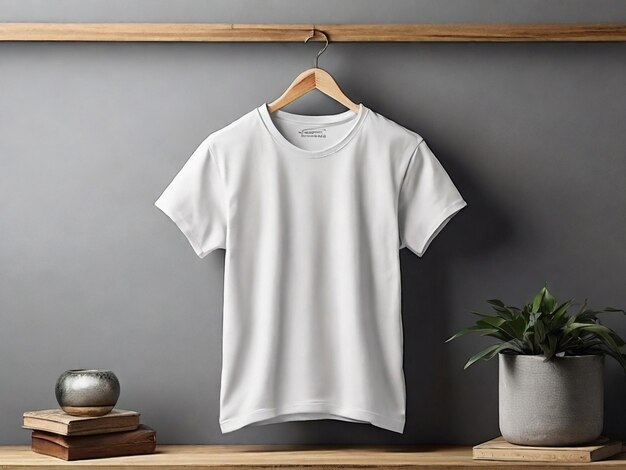 maquette de t-shirt blanc sur le cintre