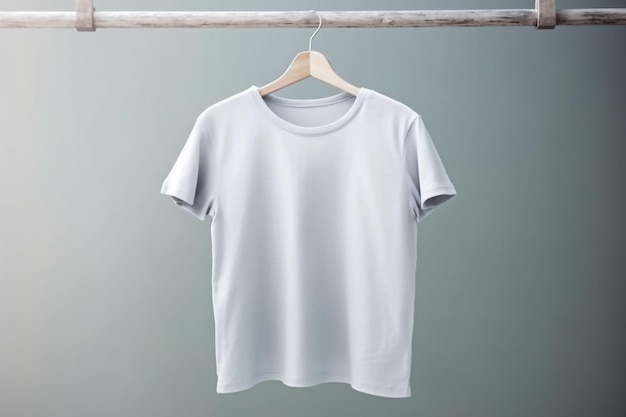 Maquette de t-shirt blanc Conception de maquette de polo vierge au premier plan T-shirt sur cintre