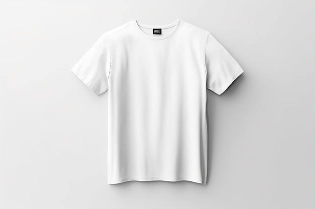 Maquette de t-shirt blanc sur fond blanc isolé