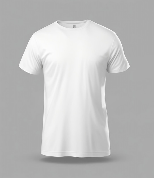 Maquette de T-shirt blanc avec fond gris