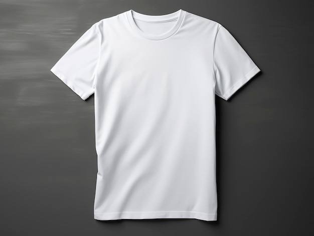 Maquette de t-shirt blanc sur fond noir rendu 3d