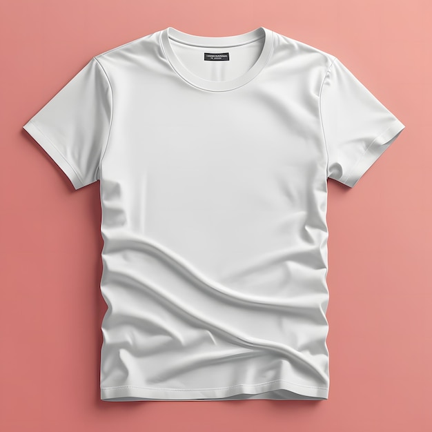 Maquette de t-shirt blanc sur fond rose