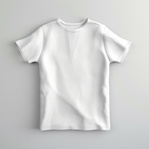 Maquette de t-shirt blanc isolé sur fond gris rendu 3d