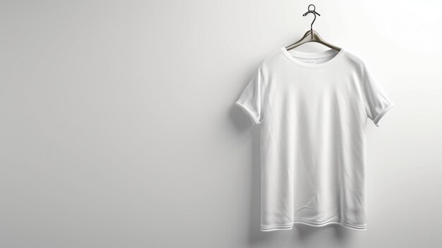 Une maquette de t-shirt blanc minimaliste met en valeur la coupe propre et le tissu luxueux mettant l'accent sur l'artisanat de qualité Parfait pour vos promotions de marque ou la conception de tenues à la mode