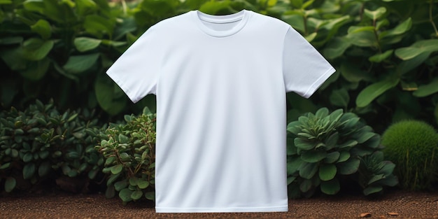 Maquette de t-shirt blanc Place pour le texte Photo de haute qualité AI générative