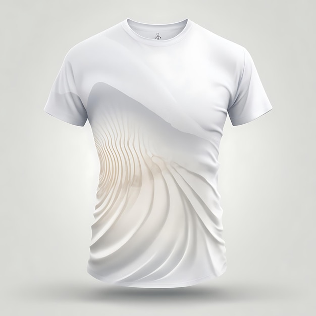 Photo une maquette de t-shirt blanc pour une marque de vêtements de plage avec un design simple mais élégant en coquillage et en vagues